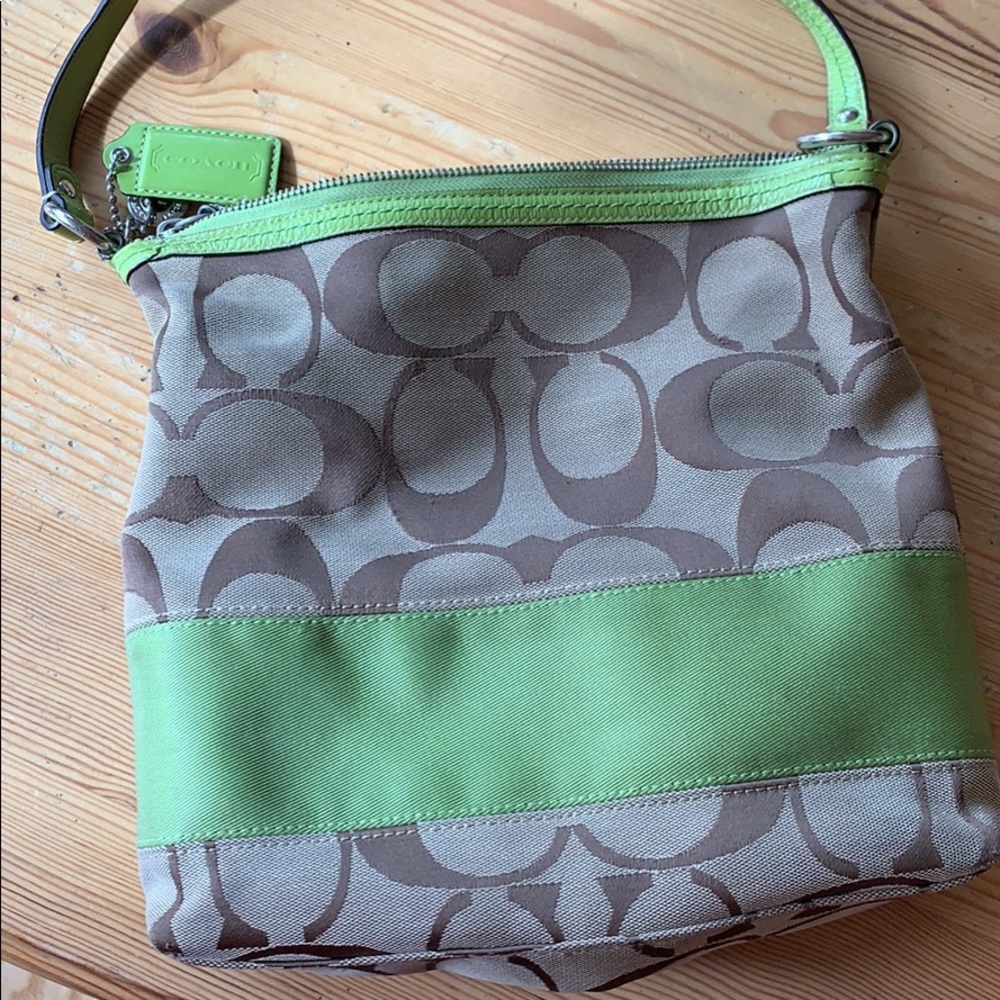 Coach Logo Canvas Satchel Purse Bag Handbag